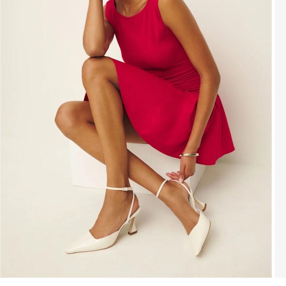 Reformation Cream Heels- wore for 4 hours only clean!!